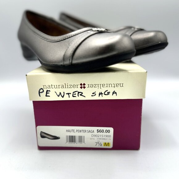 Naturalizer Haute Pewter Saga Shoes Size 7-1/2 M With Box - Picture 2 of 8